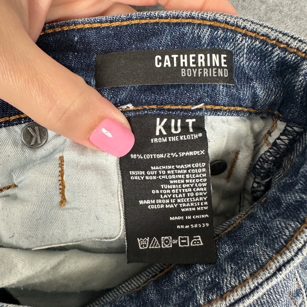 KUT From The Kloth Jeans Womens 4 Catherine Boyfriend Mid Rise Distressed‎ Blue - Picture 11 of 16
